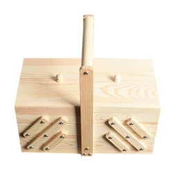 Wooden Sewing Box Storage Boxes Cosmetics for Case with Handle Wood Container for Home Bedroom Dormitory Desktop Decorat
