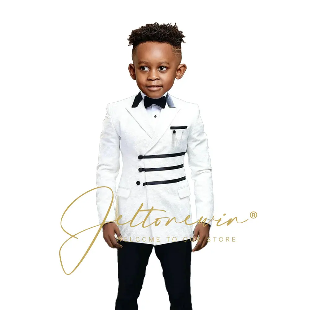 Boys Suit Jacket Pants 2 Pieces Wedding Double Breasted Blazer Set Slim Fit 3-16 Years Old Clothes for Child Tuxedo Kids Fashion