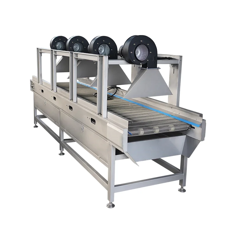 Food Air Cooling Conveyor Machine Stainless Steel Chain Plate For High Volume Vegetable Dewatering Customize