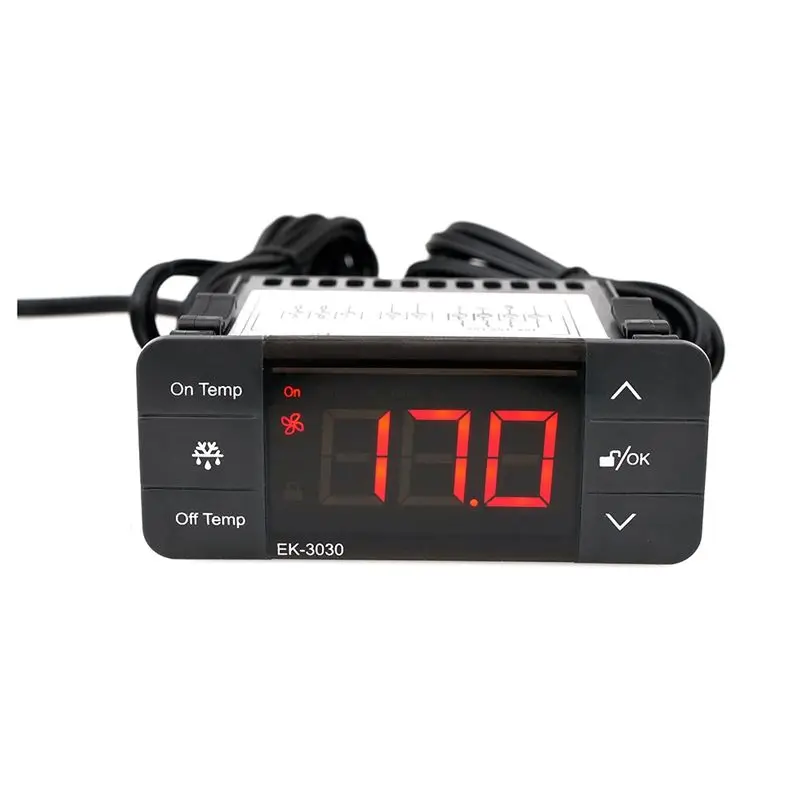 1 Piece Digital Temperature Controller Refrigeration Defrost Thermostat For Cold Storage Freezer EK-3030 220V-AA26
