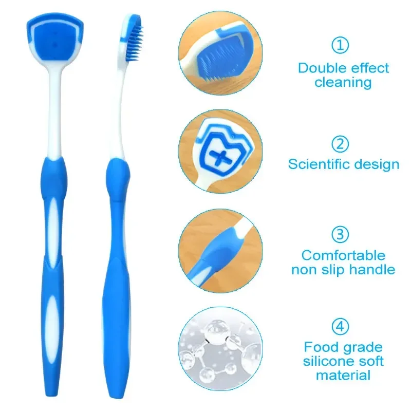 1PC Soft Toothbrushes Silicone Tongue Brush Cleaning Tongue Coating Brush Deep Cleaning  Fresh Breath Dental Scraper Oral Care