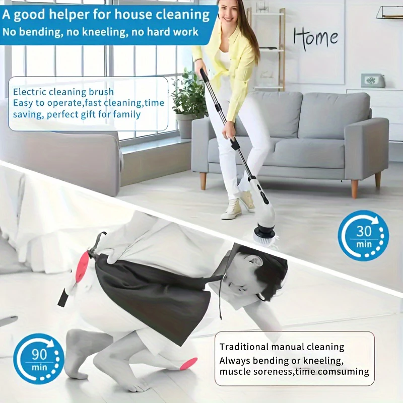 Xiaomi Multi Functional Electric Cleaning Brush Handheld 9-in-1 Bathroom Window Toilet Automotive Rotating Cleaning Machine