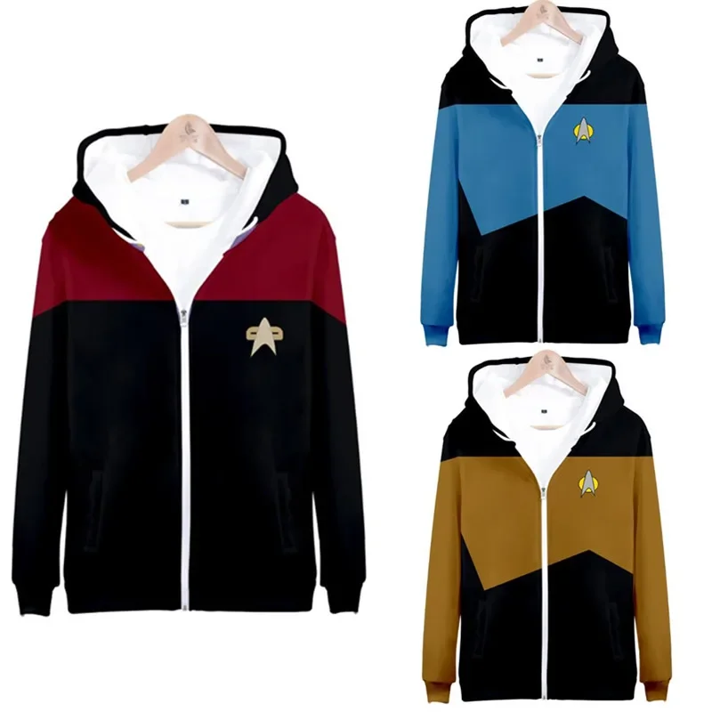 New Star Falle Star Trek Loose  Adults Zipper Hoodie Long Sleeve Streetwear Coat Cosplay Sweatshirt Unisex Coat Pullover Hooded