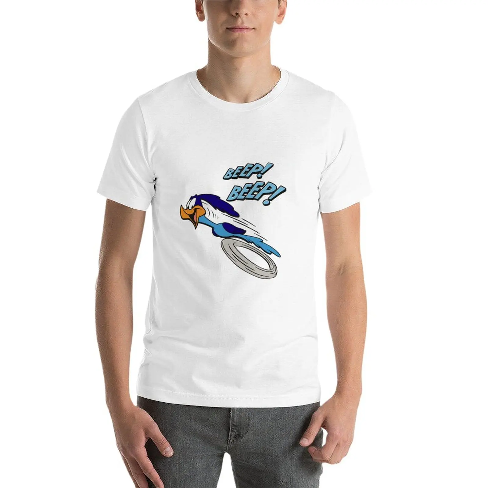 roadrunner running cartoon T-Shirt kawaii clothes mens vintage t shirts