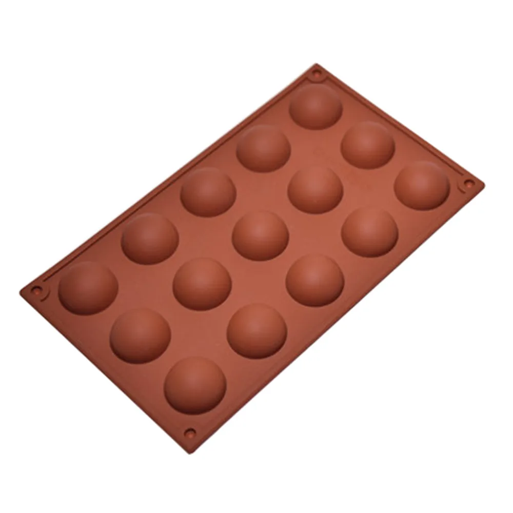 15 Holes Semi-Circular Chocolate Silicone Mold Easy Removal Diy Cake Decoration Mold For Candy Jelly Soap Chocolate Cake