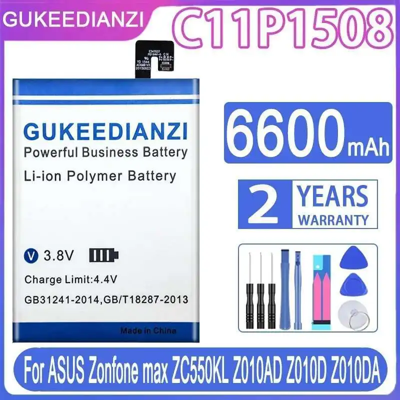Аккумулятор мобильного телефона C11P1508 6600 мАч для Asus Zonfone Max ZC550KL Z010AD Z010D Z010DA