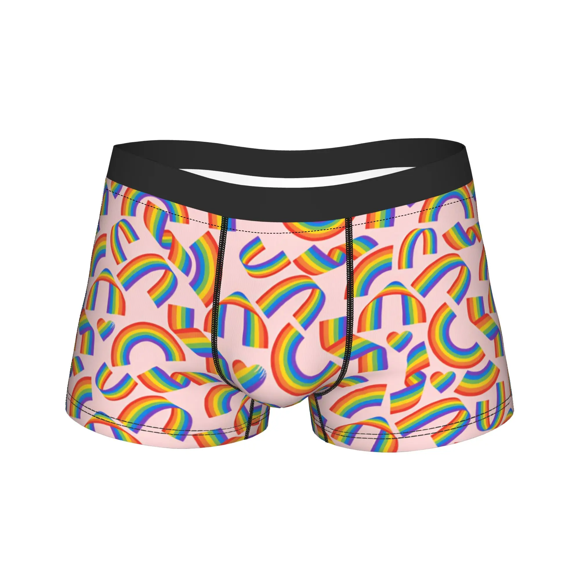 Seamless pattern Happy pride month Shorts Briefs  Underwear Trenky Man Soft Trend Trunk Custom Plus Size Panties