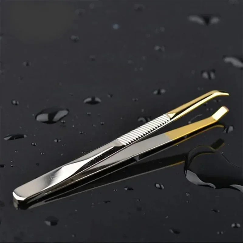 1PCS  Removal Clip Stainless Steel Flat Slant Tip Eyebrow Eyelash Makeup Tweezer Beauty Tools Eyebrow Tweezers Facial Hair