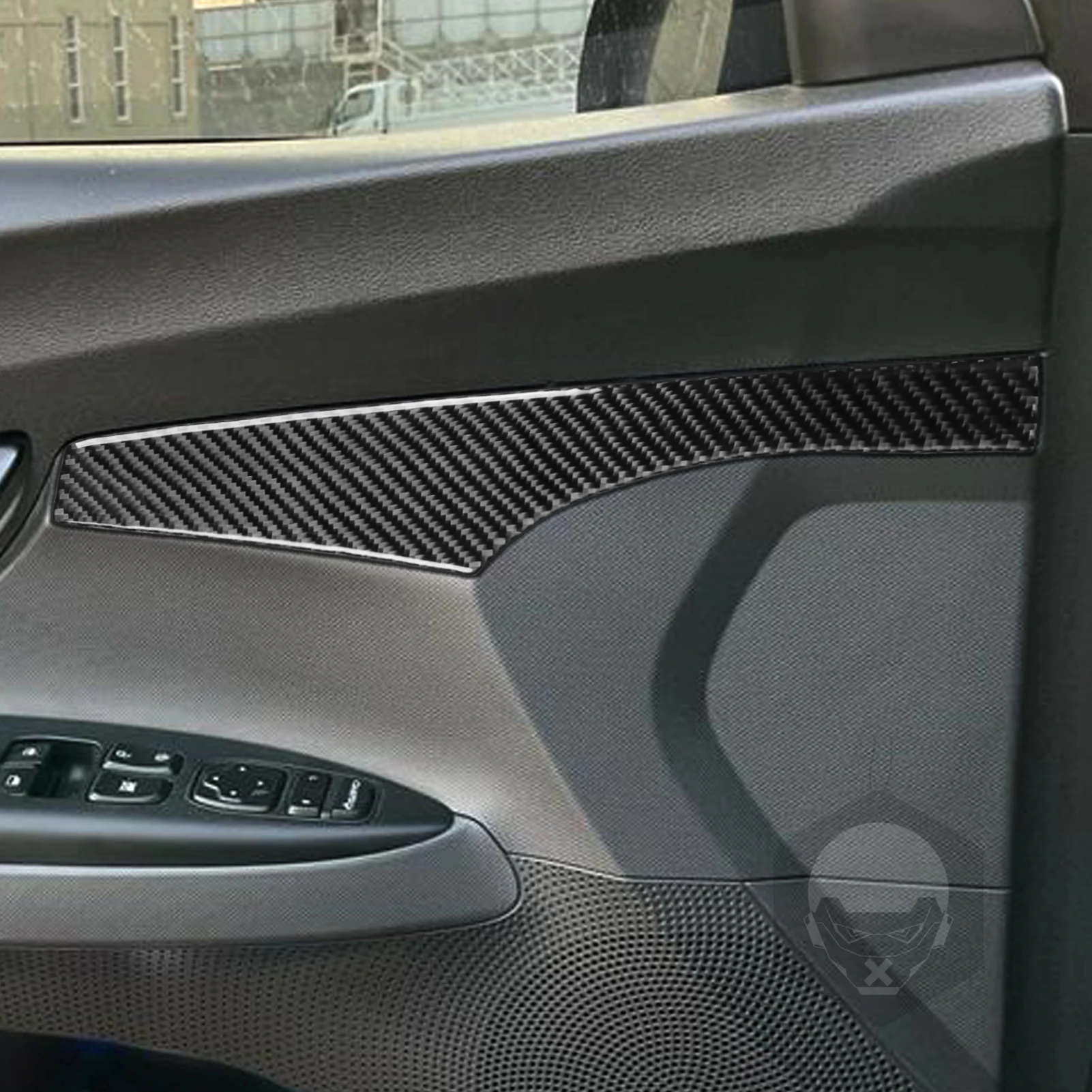 For Hyundai Veloster 2019 2020 2021 2022 2023 Carbon Fiber Door Panel Trim Cover Car Interior Decoration Accessories Sticker