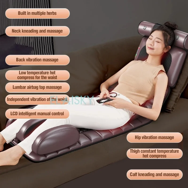 Electric Full Body Massage Cushion Multifunctional Chair Pad Seat Heat Shiatsu Deep Kneading Vibration Back Massager 110V/220V