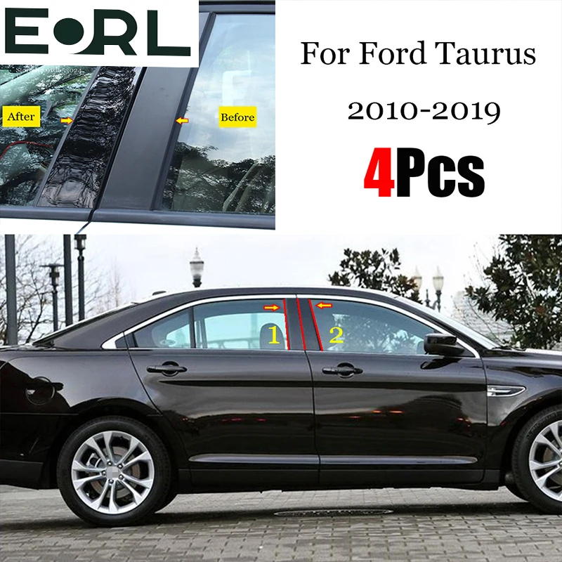 

4PCS Polished Pillar Posts Fit For Ford Taurus 2010 - 2019 Window Trim Cover BC Column Sticker Accessories