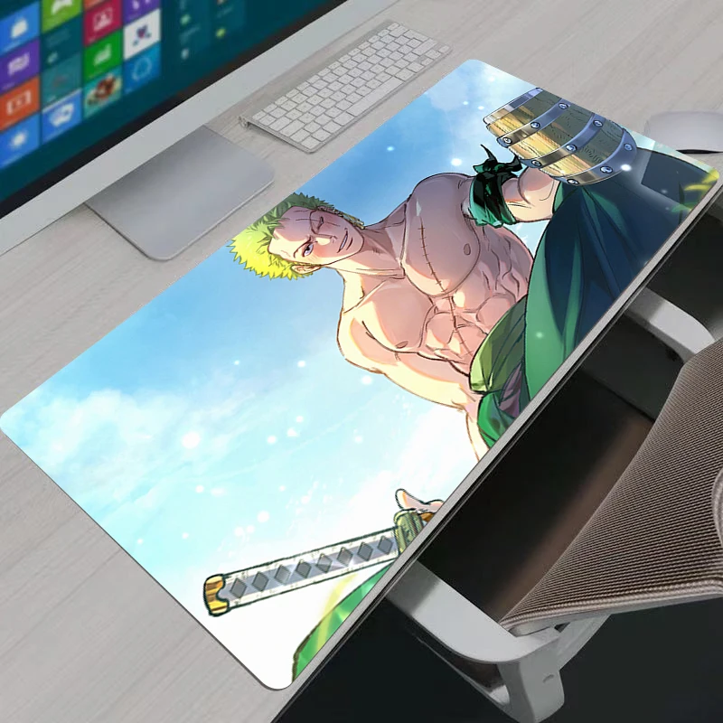 Alfombrillas de ratón Zoro de una pieza, alfombrilla para teclado de Anime para ordenador portátil, alfombrilla grande para ratón, teclados, decoración para jugadores, alfombrilla de escritorio
