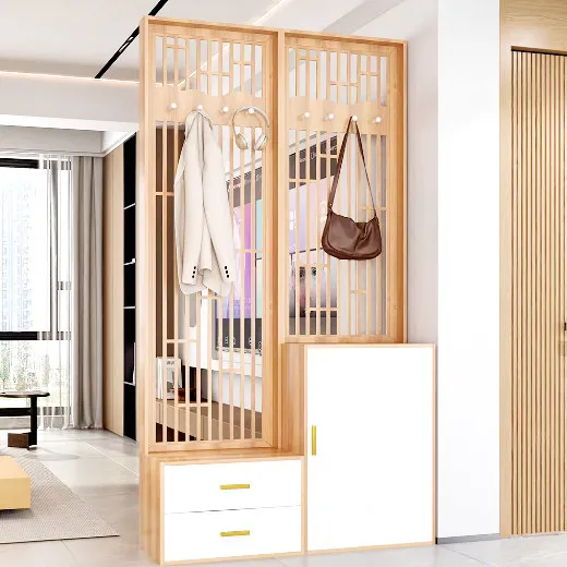 CX multifunctional home screen partition shoe cabinet coat rack integrated door shoe changing stool