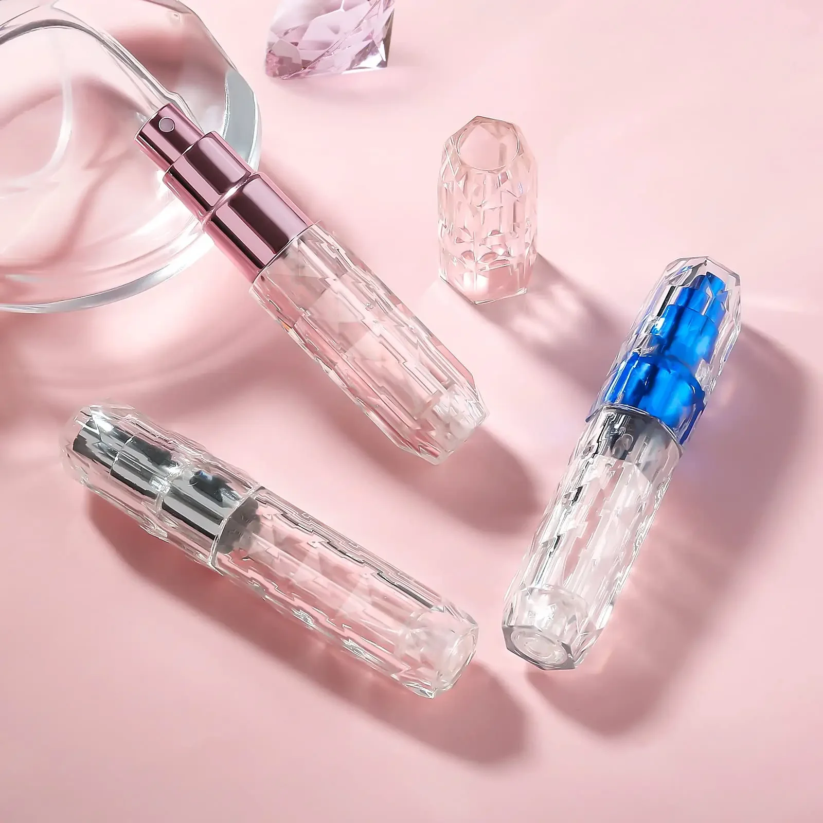 5ml Crystal Bottom Filling Perfume Bottle Liquid Container Sub-BottlingPerfume Atomizer PortableRefillable Spray EmptyBottle liu