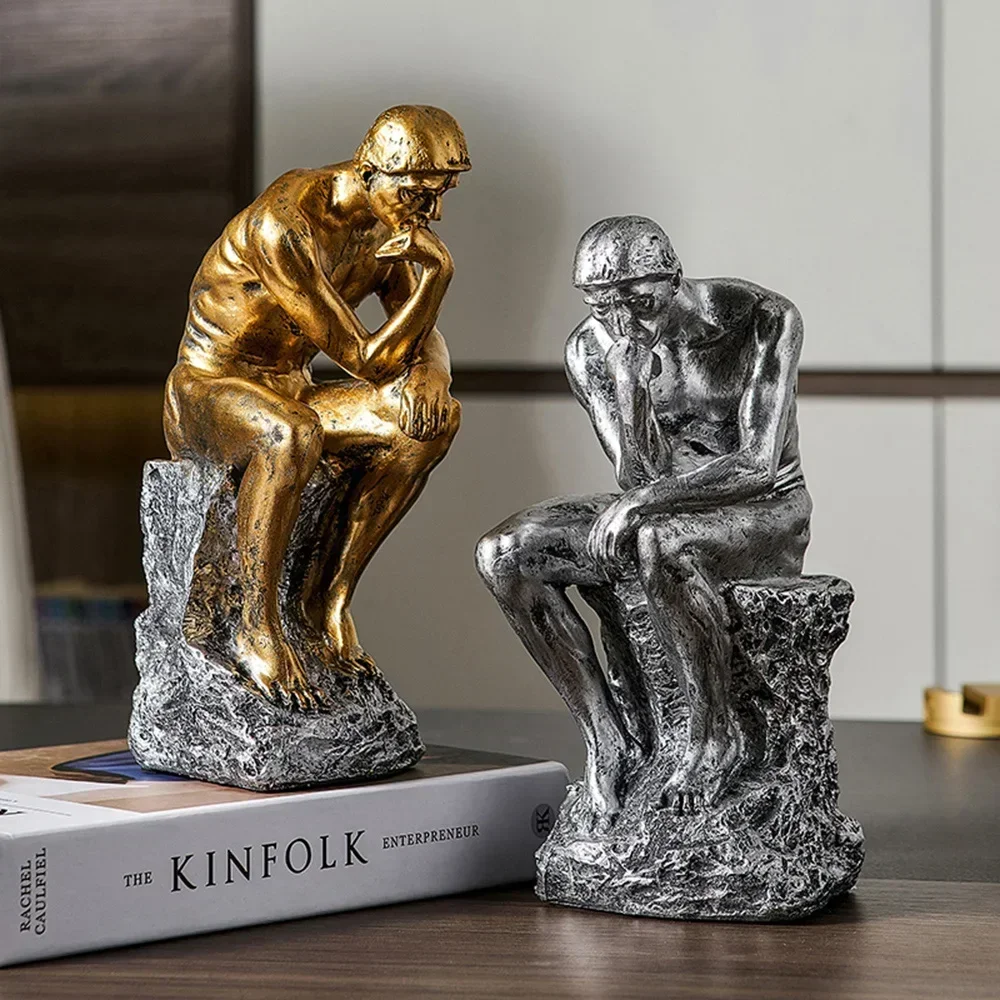 Modern Home Decor Office Statue Bookshelf Ornament Desktop Decorative Accessory Thinker Sculpture Creative Living Room Ornament