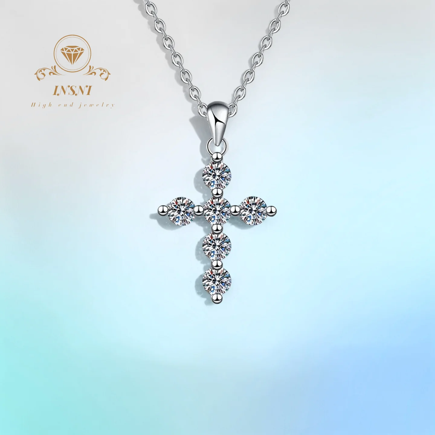 

Ожерелье с муассанитом цвета D, 1 карат, стерлинговое серебро S925, геометрический кулон в Корейском/китайском/японском стиле, сертифицированный GRA, тройной зубец