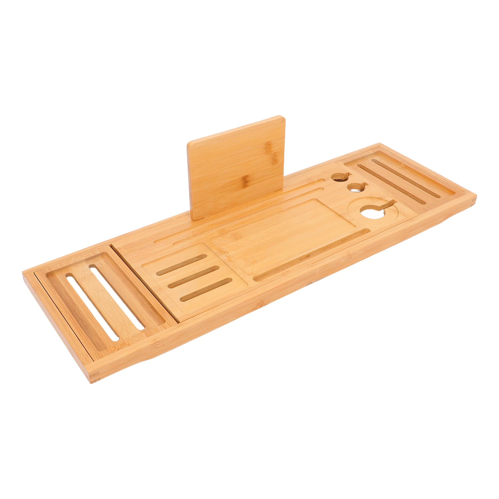 

1pcs Bath Tub Organizer Tray Bamboo Material Non Slip Design Adjustable Size Bathroom Storage Spa Accessories
