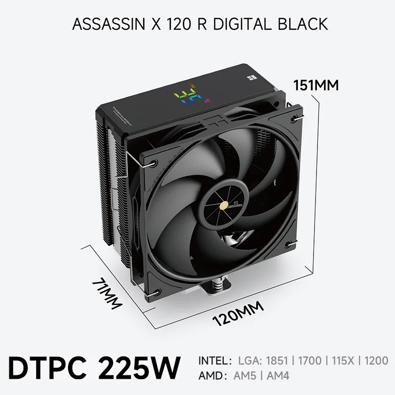 Thermalright Assassin X 120 R Digital Display CPU Cooler D-tdp
