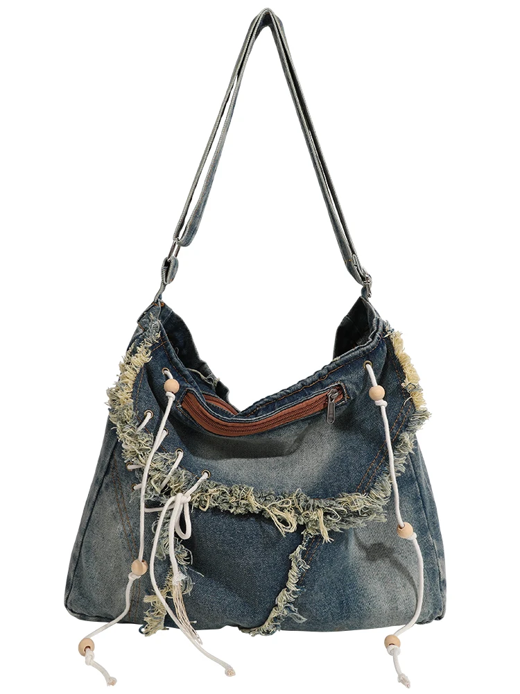 Casual Denim Women Shoulder Bag Hobo Bag Jeans Crossbody Messenger Bag