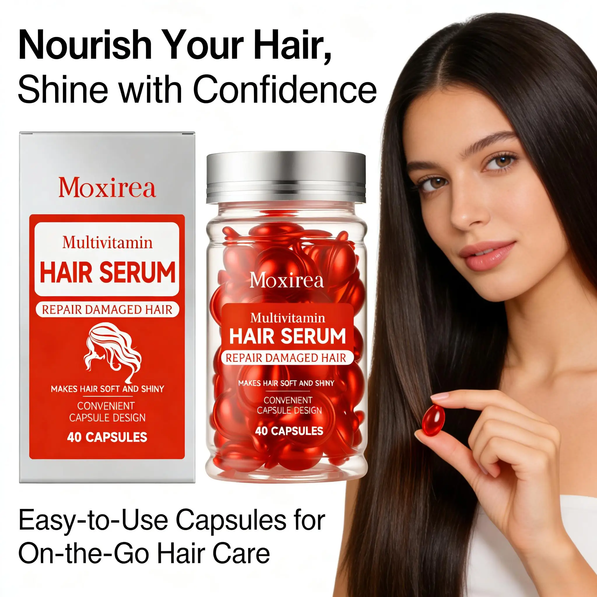 Vitamin Capsule Hair Treatment Oil Restore Damaged Hair Strengthen Follicles Promote Growth Deep Moisturizing Hair Care Products