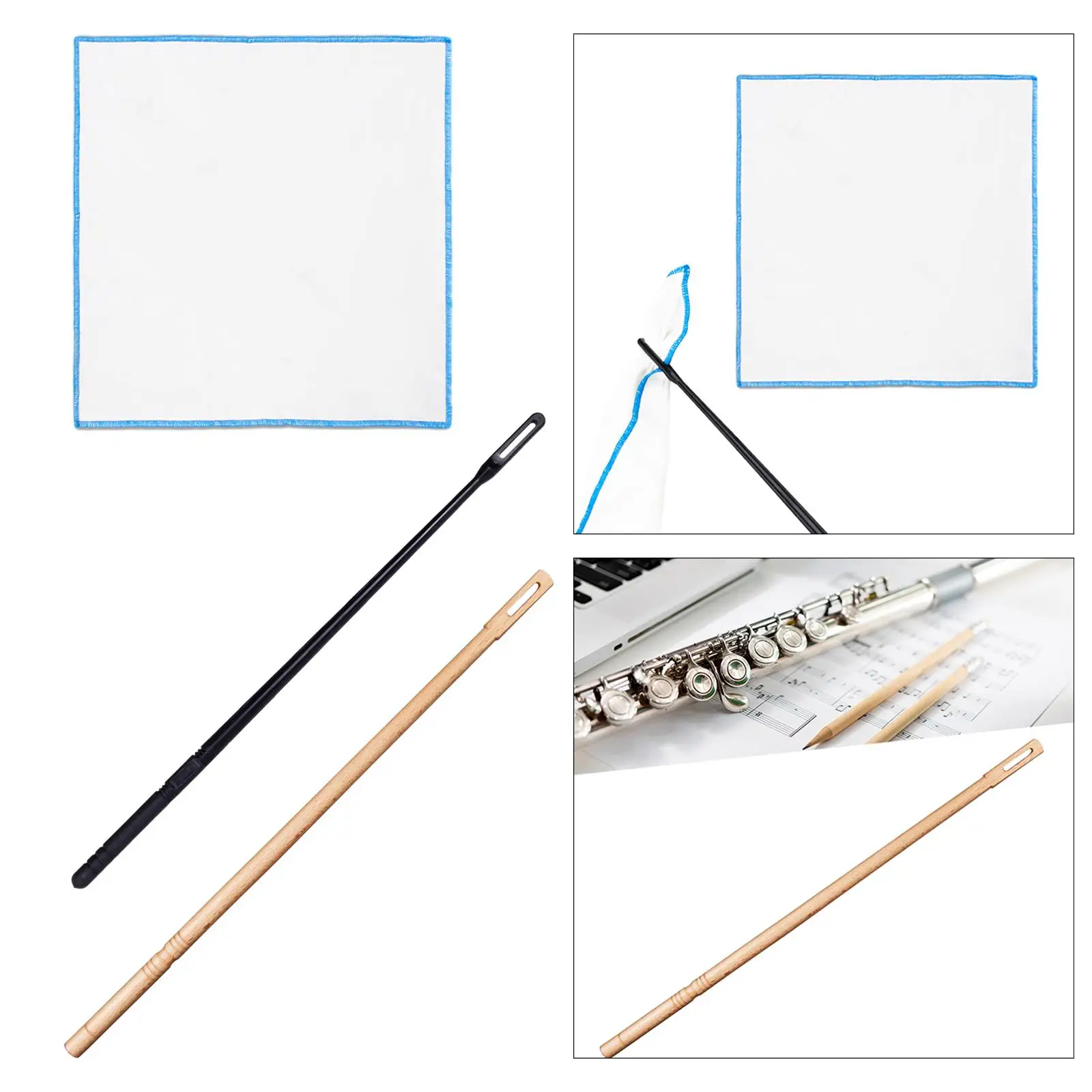 Flute Cleaning Stick Multifunctional Flute Care Tool Flute Sweeping Stick Woodwind Cleaning Tool for Sax Clarinet Maintenance