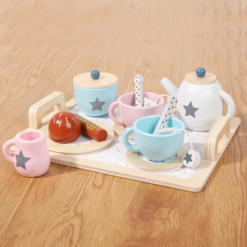 Tea Party Set Pretend Kitchen Toy Gift for Kid Age 3-Years Old and Above 15UB