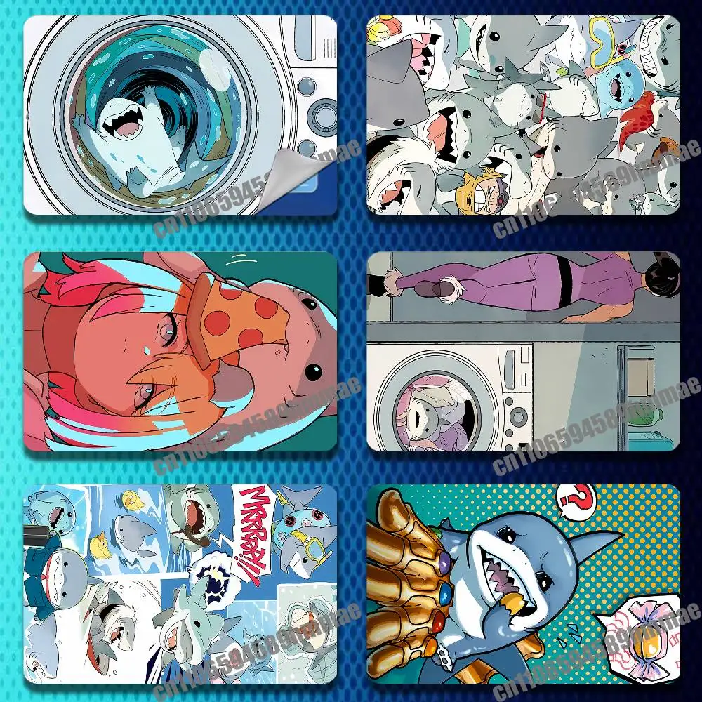For J-Jeff the Land Shark Credit Bank Sticker Film Waterproof Protect Access Card Full Cover Skin ID