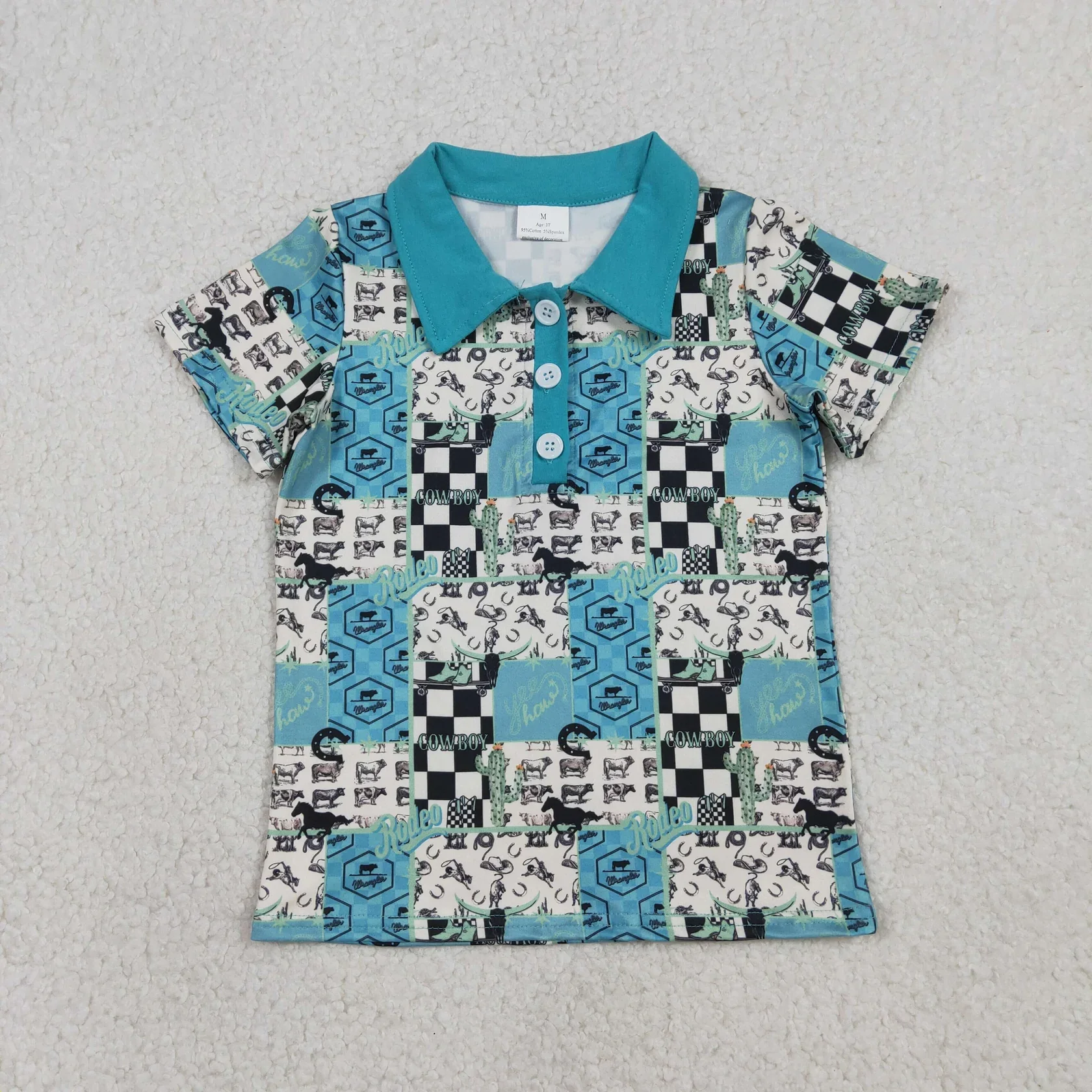 

Wholesale Children Boys Short Sleeves Shirt Clothing Kids Buttons Summer Baby Boy Shirt Toddler Pullover Cactus Western Clothes