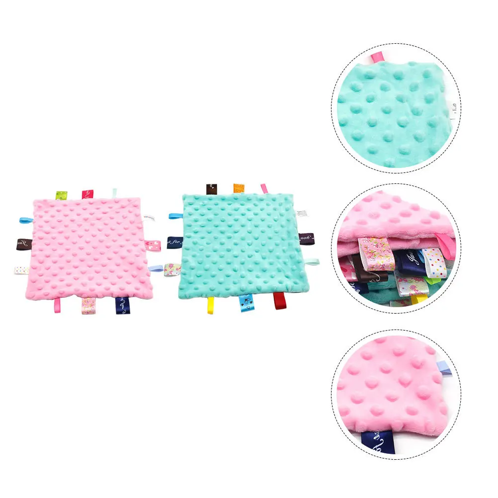 قطعتان من منديل مهدئ للأطفال بألوان زاهية، منشفة ناعمة سهلة الغسل، خفيفة الوزن وقابلة لإعادة الاستخدام، منشفة استرضاء للرضع #2