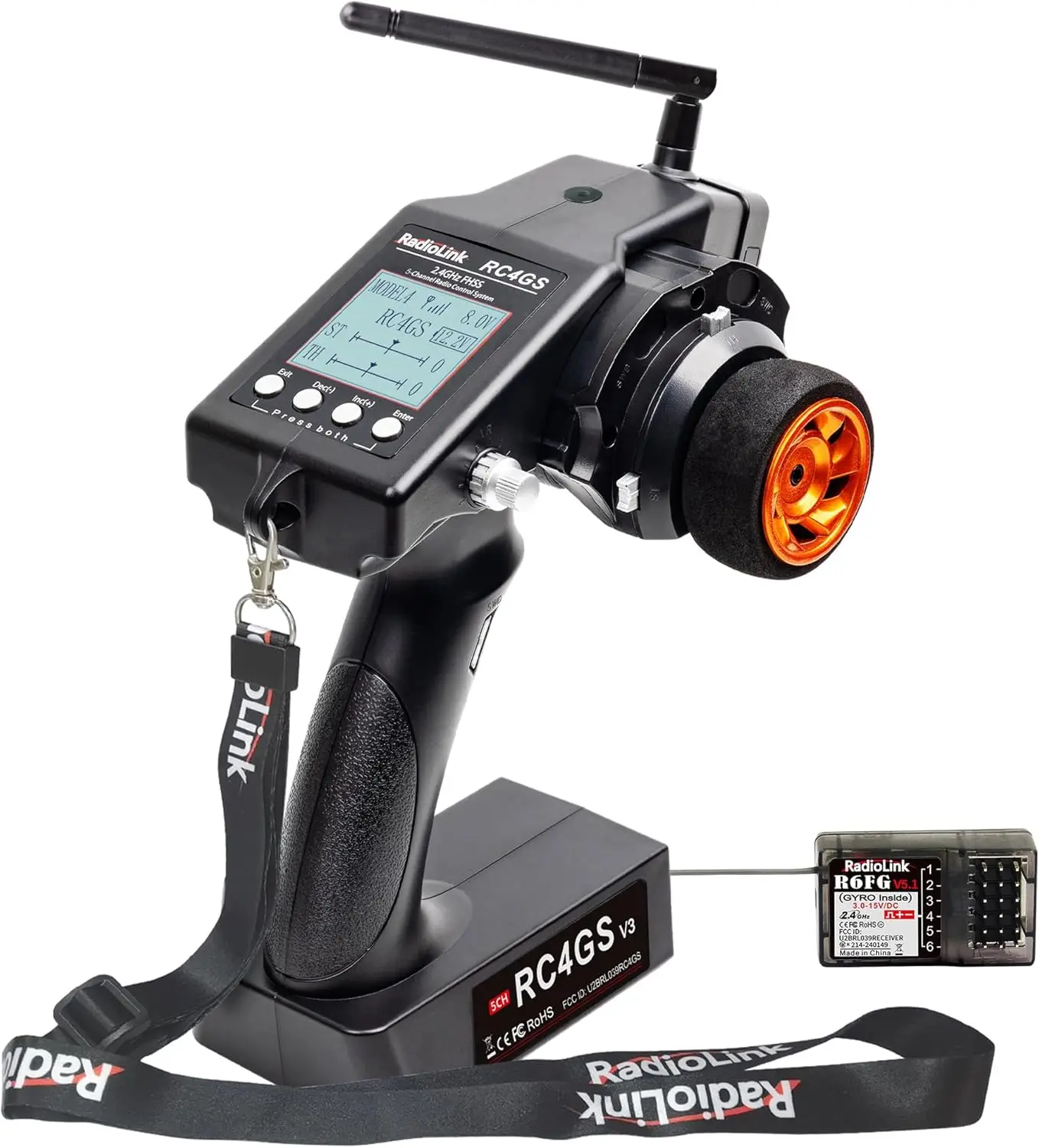 

5-канальный 2,4 ГГц RC-передатчик и приемник с гироскопом, 30 программминальных настроек для автомобилей и лодок