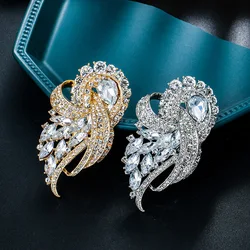 SKEDS Classic Vintage Women Luxury Large Rhinestone Brooches Pins Shiny Boutique Decoration Badges Corsage Lady Coat Pin Gift