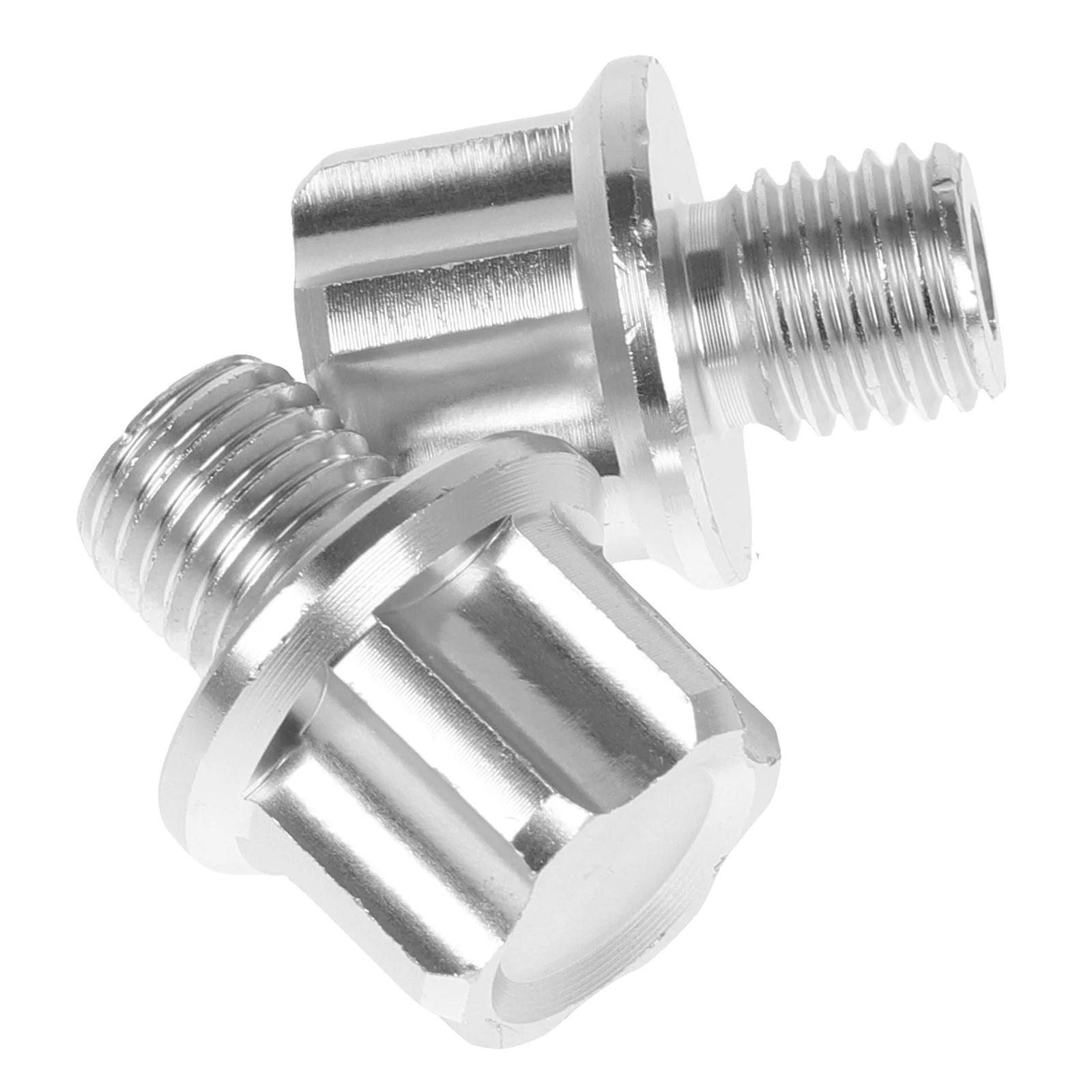 

Motorcycle Mirror Bracket M10 Side Hole Plugs Silver Pair Durable Material Easy Installation Reverse Screw Mount Adapter Wide