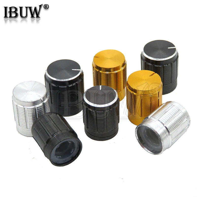 10PCS 13*17mm 15*17mm potentiometer 13*17 15*17 knob rotation switch volume control knob black silvery aluminum alloy WH148