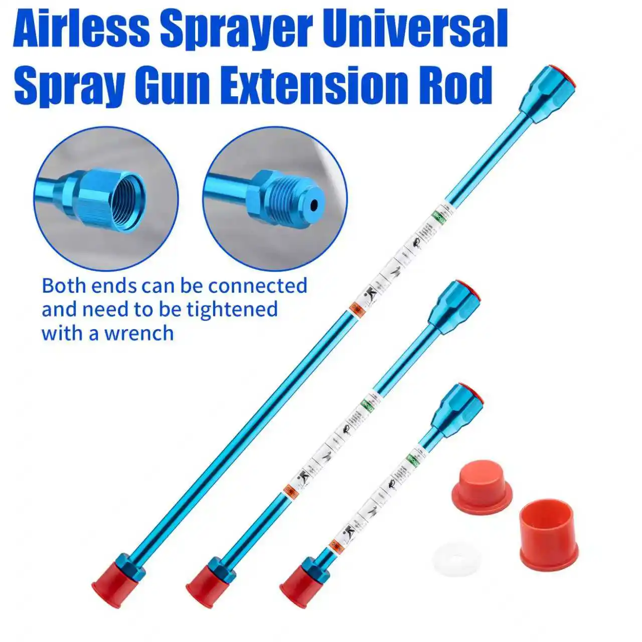 Airless Paint Sprayer Extension Rod 20/30/50cm Aluminum Paint Gun Extension Pole Painting Tools Accessories