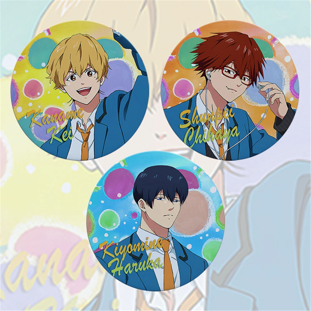 58 มม.อะนิเมะโอบลิวชั่น บูกายะแบตเตอรี่คิโยมิเนะ ฮารุกะ โทดูอิ อาโออิคอสเพลย์เครื่องแต่งกายป้าย SPTE ทินเพลทเข็มกลัดอุปกรณ์ประกอบฉากคริสต์มาส กิลฟ์