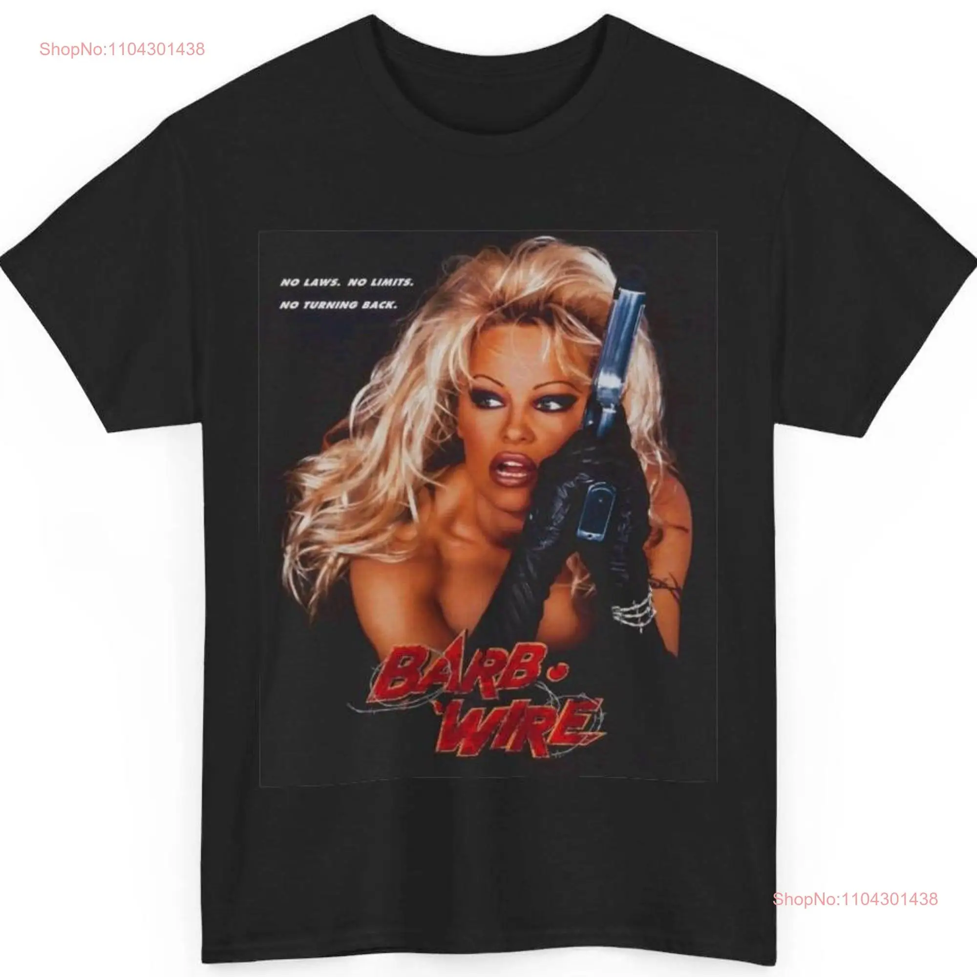 Barb Wire T Shirt Pam Anderson 90 s Action Movie Classic Retro New long or short sleeves