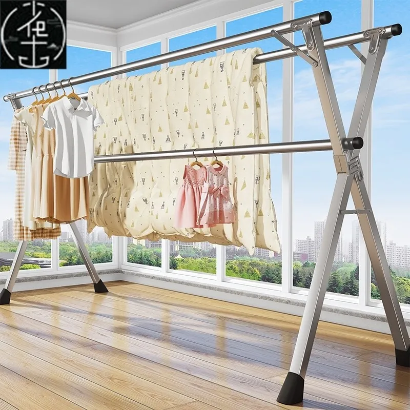 

Foldable Clothes Drng Ra Laundry Garment Hanger Rod Cotton Clothesline Horizontal Drng Ra Efficient Home ential