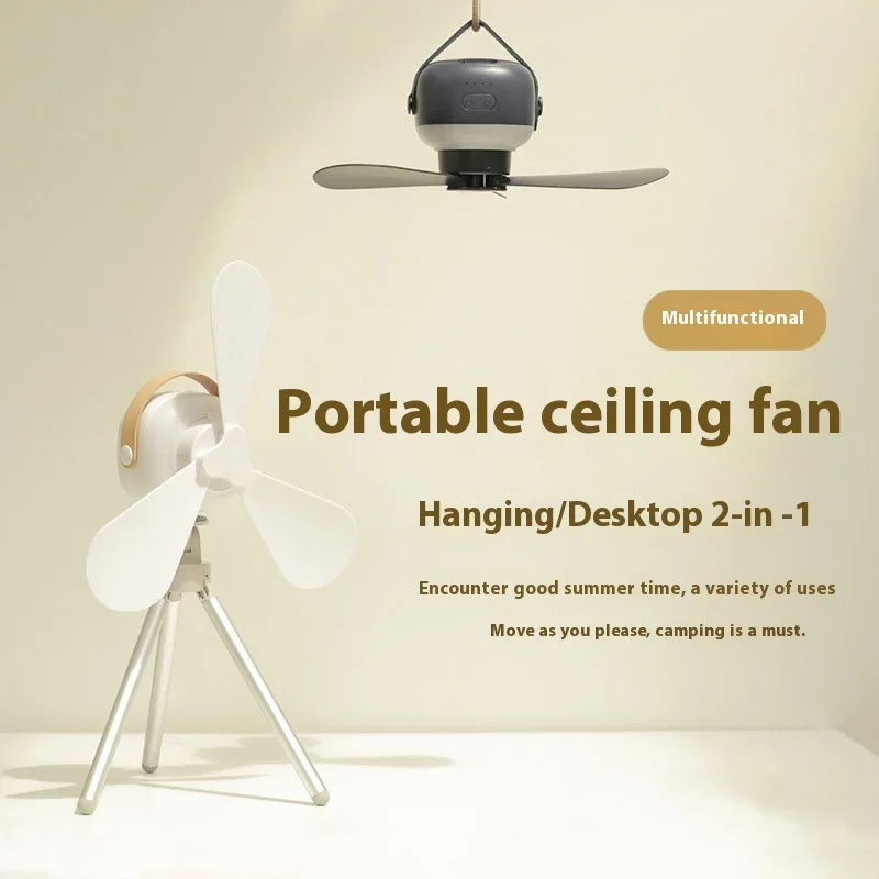 Portable Ceiling Fans Rechargeable LED Electric Fan Night Lamp Home Outdoor Camping Tent Hanging Fan Light with Remote Control