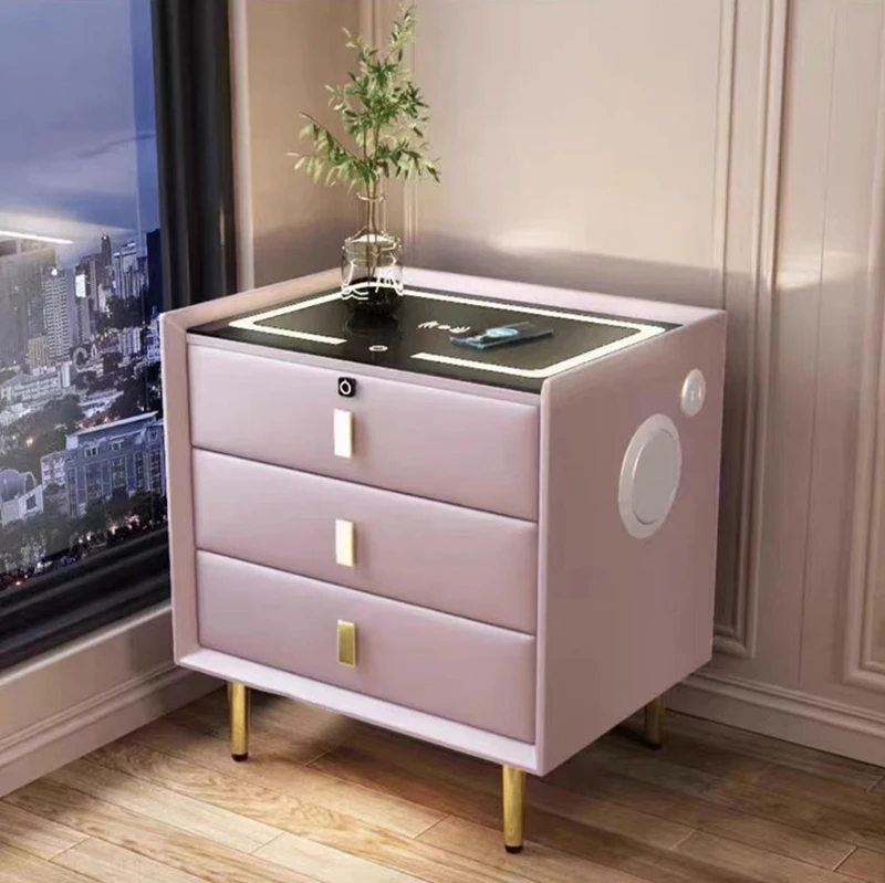 

*ModHomi Solid Wood Smart Bedside Table with Double Drawers and Cabinet for Storage for Home or Hotel Bedroom Nightstand