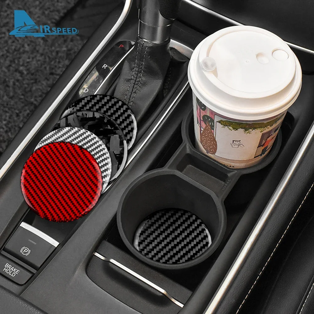 For BMW 1 2 3 5 7 Series F10 F07 F20 G20 E60 E90 E70 F40 X5 X6 F15 Car Water Cup Mat Interior Real Soft Carbon Fiber Sticker view 5