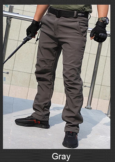 TRVLWEGO Pantalones de senderismo gruesos y cálidos de lana para hombre, pantalones de invierno a prueba de viento para exteriores, pantalones de senderismo, camping, esquí