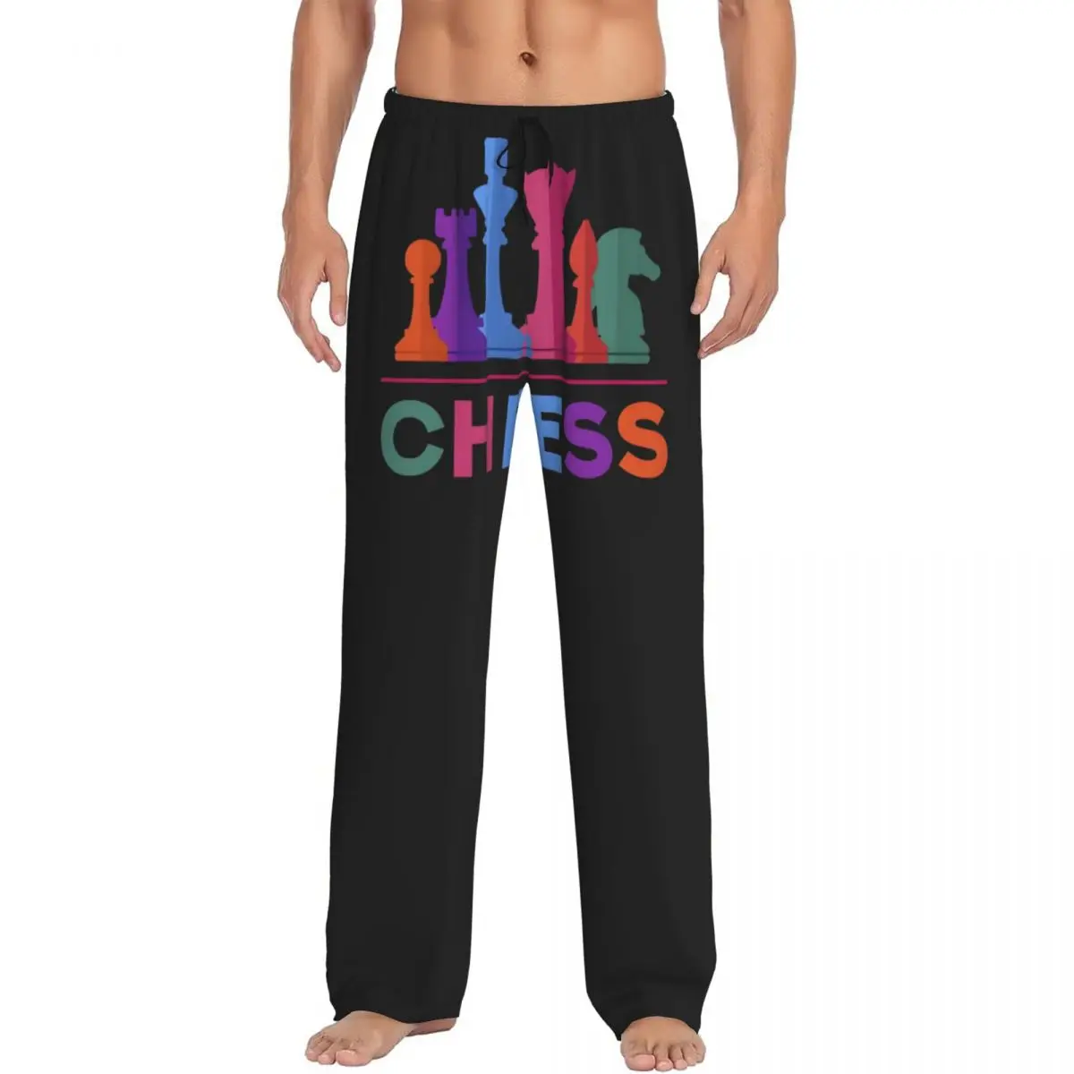 

Custom Men Chess Board Pajama Pants Print Chess Game Sleep Sleepwear Bottoms with Pockets