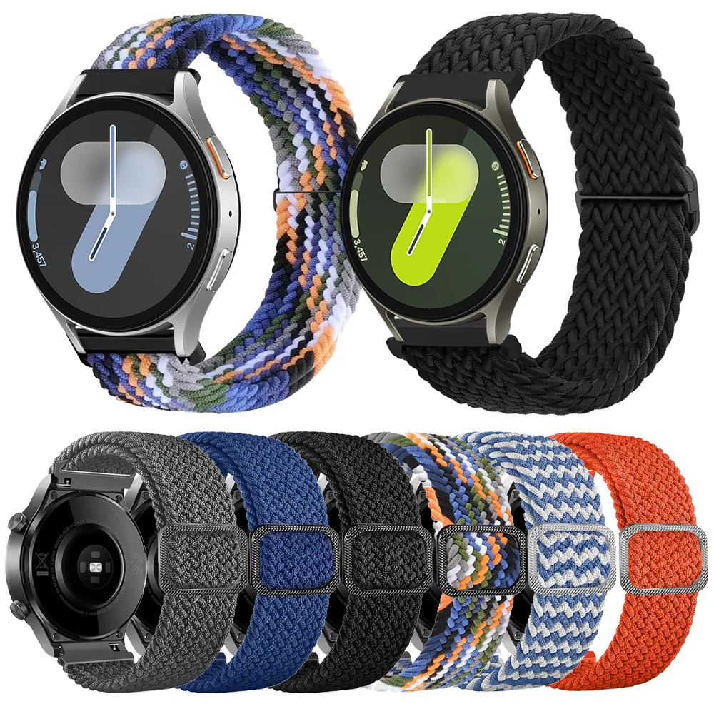 أحزمة مضفرة لساعة سامسونج جالاكسي ، سوار نايلون ، فرقة كلاسيكية ، 7 ، 6 ، 5 برو ، 40 ، 44 ، 46 ، 47 ، 43 ، 46 20 ، 22 ، من من