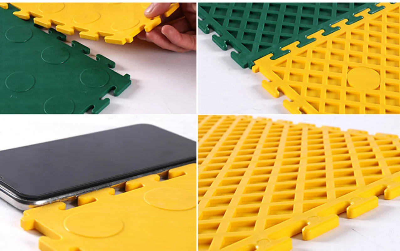 10PCS High Quality 40x40x0.5cm Anti Slip PP Plastic Pvc Tiles Rubber Garage Floor Mat Manufacturer in China