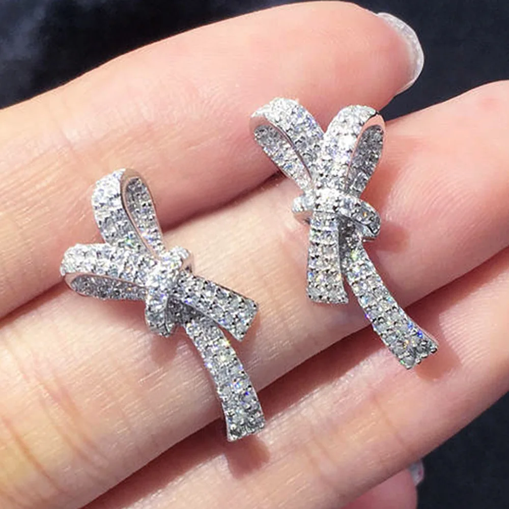 

New bow Zircon fashion earrings