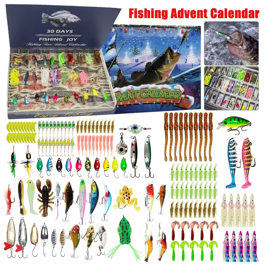 

Fishing Set Advent Calendar Christmas Countdown Calendar Fish Bait Christmas Calendar Surprise Fish Bait Box For Christmas Gifts
