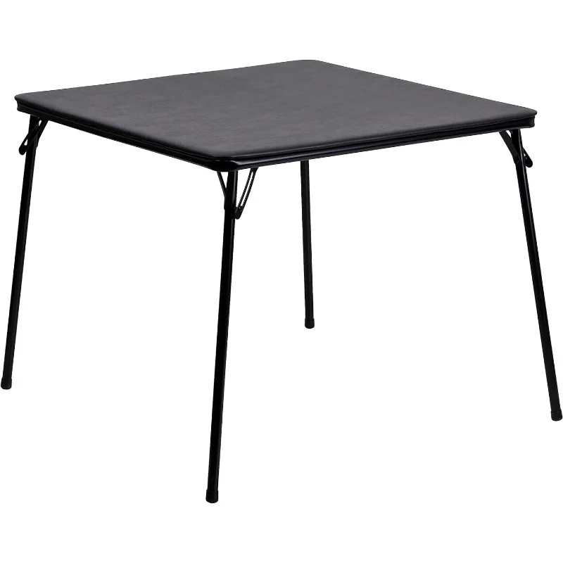 

3.5" Square Folding Multipurpose Card Table with Padded Vinyl Top, Portable Folding Game Table for 4 Players, Black