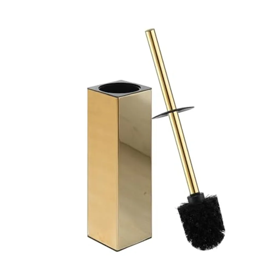 

Square Toilet Brush with Holder, Stainless Steel Rubber Painted Toilet Bowl Brush and Holder for Bathroom, 2 Cleaner Brush Head