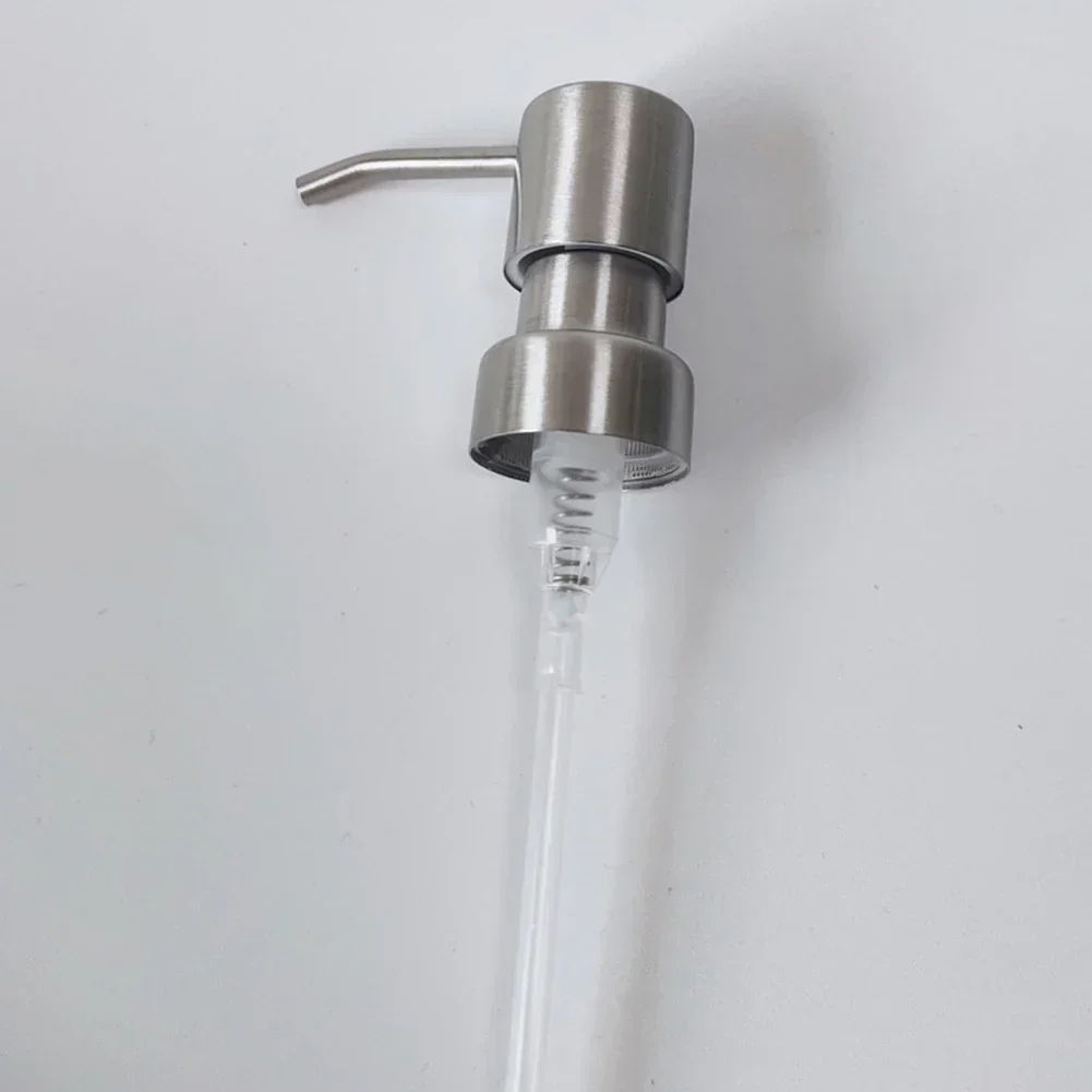 Pressure Nozzle Pump Head Home Bathroom Efficient Hand Pump Kitchen Replacement Soap Dispenser Stainless Steel