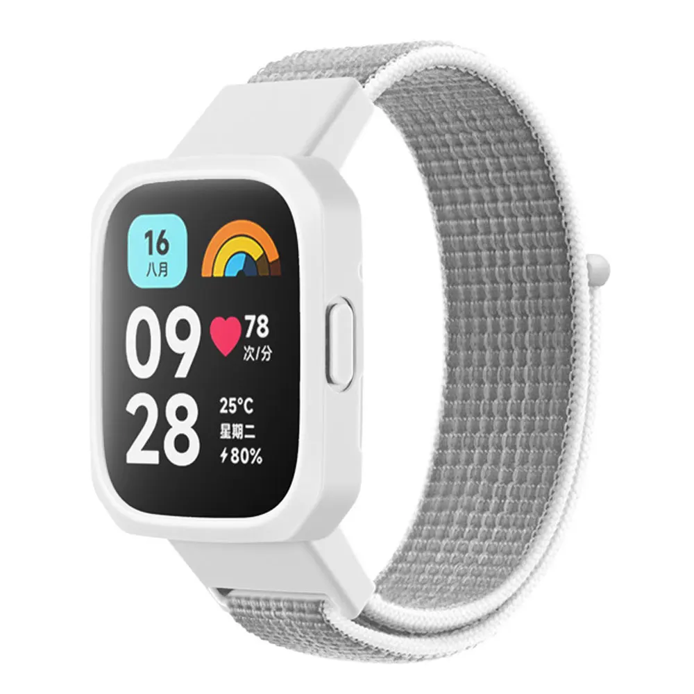 Braccialetto ad anello in Nylon + custodia per Redmi Watch 3 cinturino di ricambio per cinturino Smart Watch per Redmi Watch 1/2/Mi Watch Lite Wristband Cover